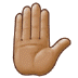 ✋🏽 raised hand: medium skin tone display on Samsung